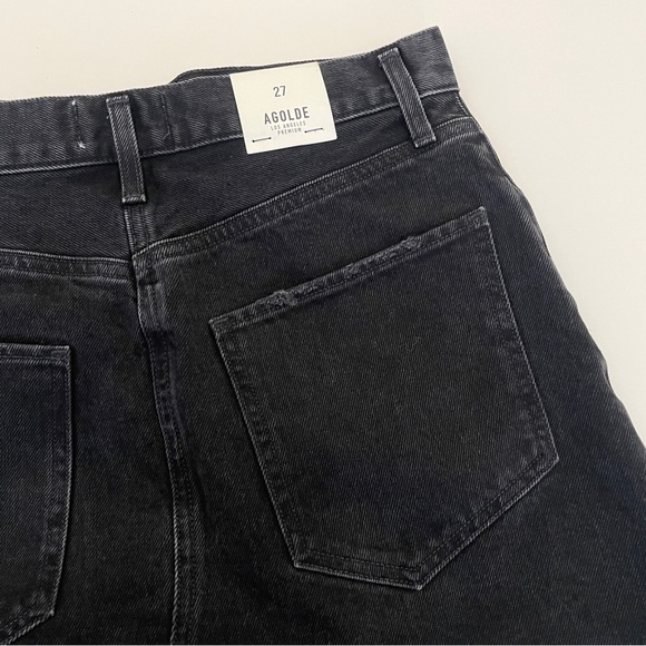 AGOLDE Quinn High Rise Black Denim Mini Skirt - Picture 9 of 10